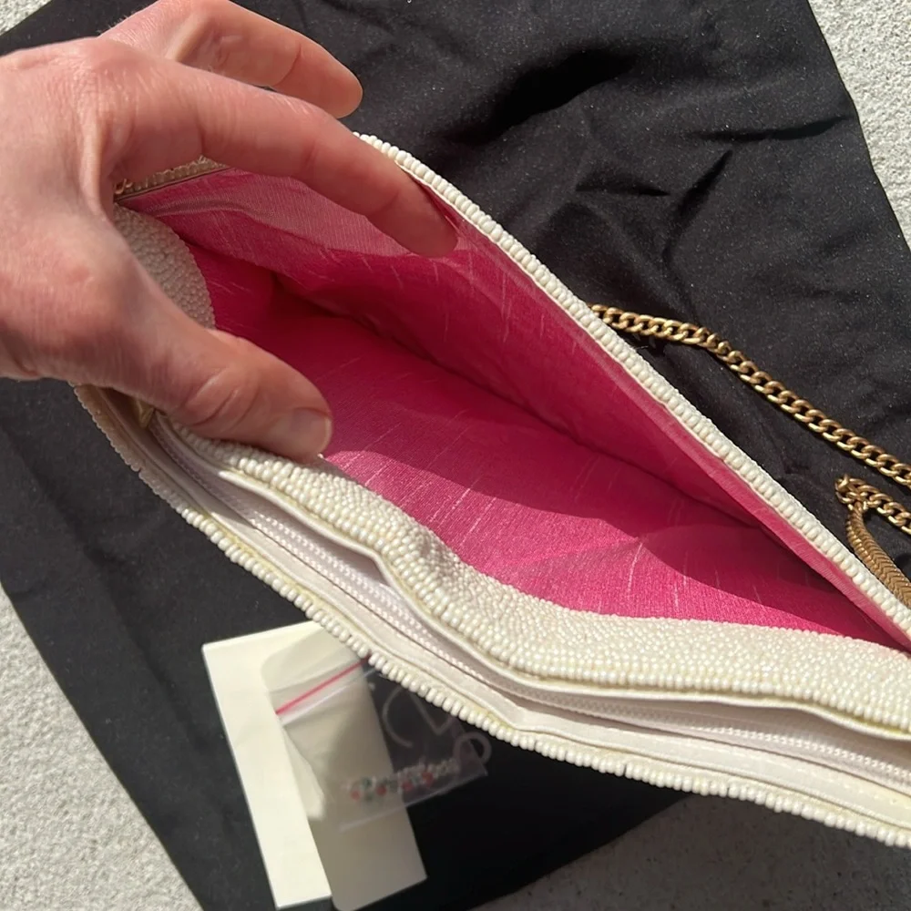 Mary Frances Crossbody bag beaded rhinestones handbag clutch castle - Picture 9 of 16